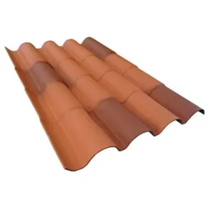 Lámina de fibrocemento Teja Sevillana 0.95m x 1.34m ocre con manchas